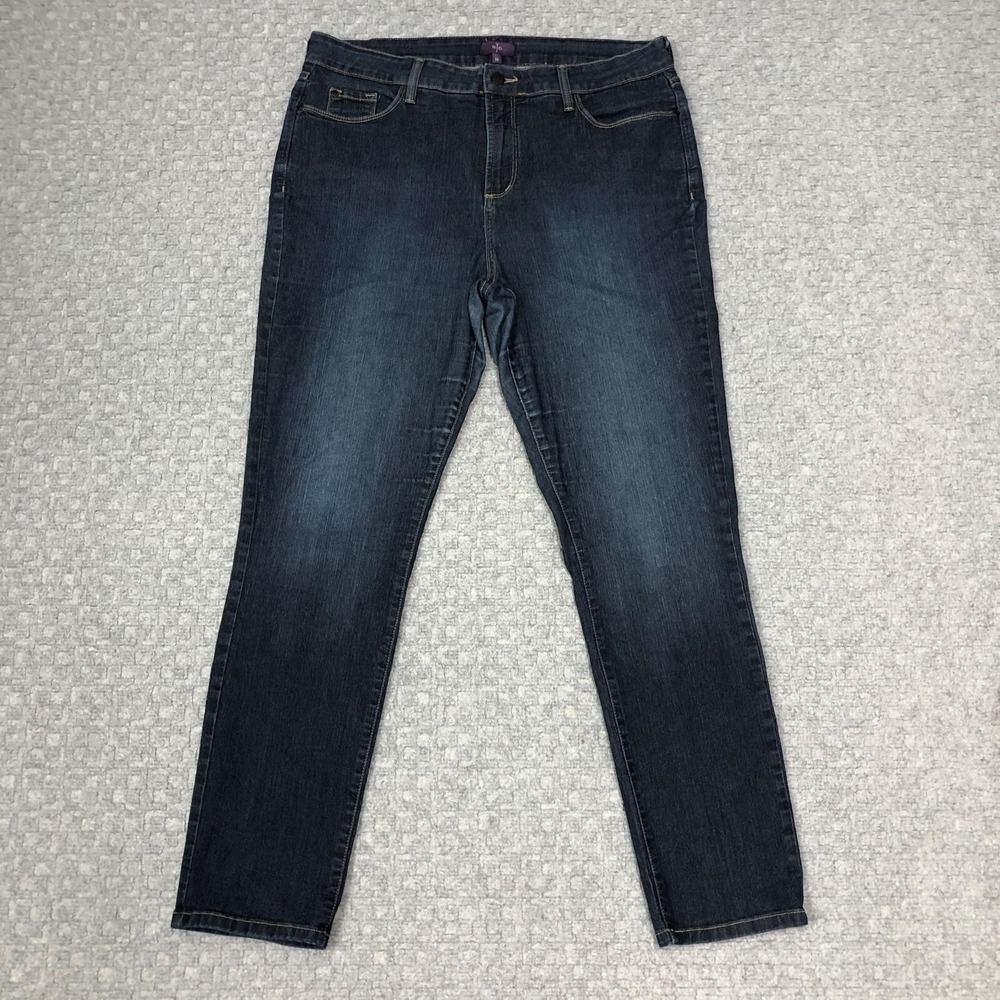 NYDJ Legging Jeans Womens 16 Blue High Rise Lift Tuck Stretch Denim USA Shaping
